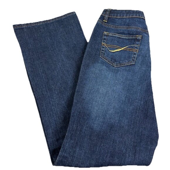 a.n.a A New Approach Sz 6 (Actual 31x30) Dark Stretch Bootcut Jeans EUC - Picture 1 of 10